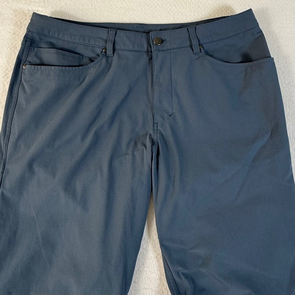 Lululemon ABC Slim Fit Pant Mens 35x28 Warpstreme 5-Pocket Trousers Slate Blue